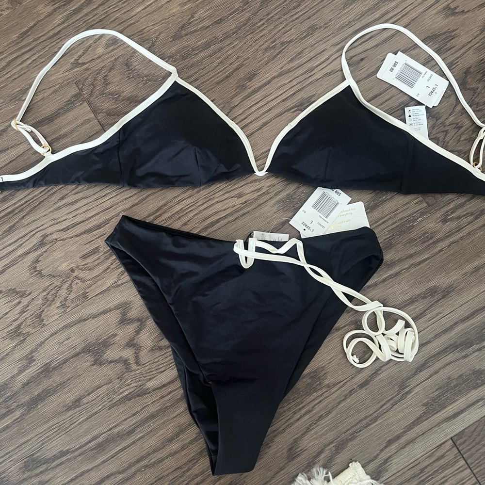 L Space black and cream bikini. New with tags